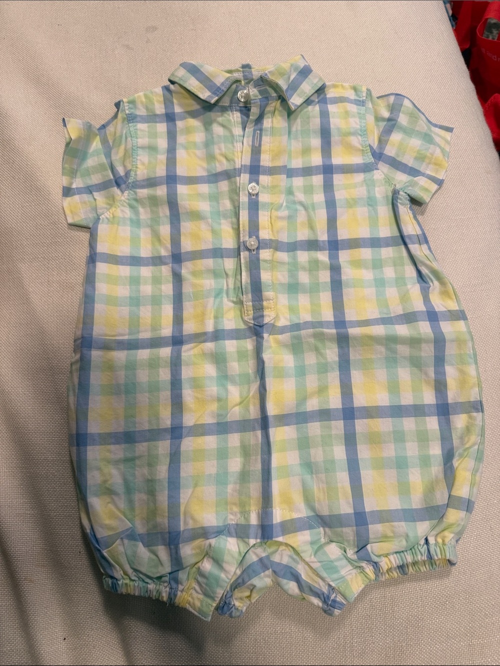 Janie and Jack Pastel Plaid Button-Up Shirt in Blue, Green, Yellow